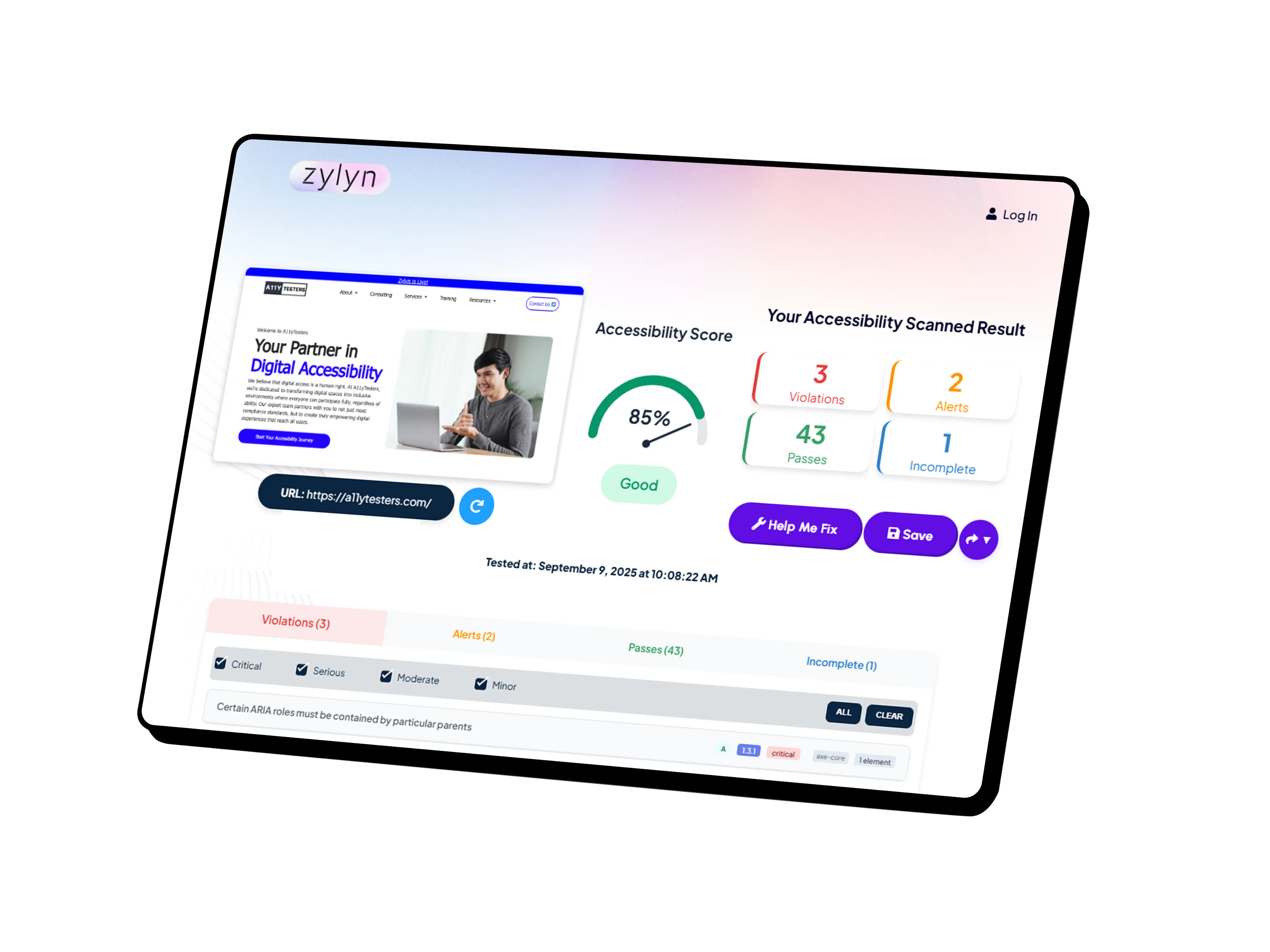 ipad with zylyn website opened